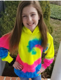 Neon Rainbow Youth & Adult Tie Dye Hoodie PC146Y