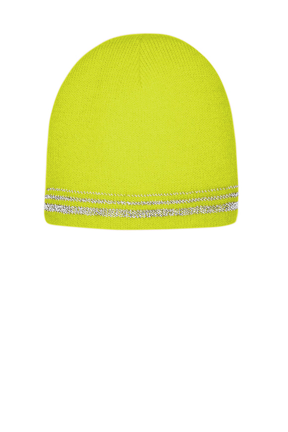 Lined Enhanced Visibility with Reflective Stripes Beanie