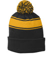 Value Striped Pom Pom Beanie