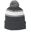 Value Striped Pom Pom Beanie