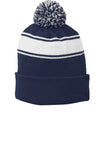 Value Striped Pom Pom Beanie