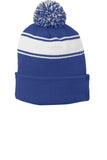 Value Striped Pom Pom Beanie