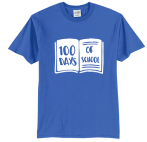 100 Days of School Book T-shirt (Cotton & Mositure Control) PC61/380