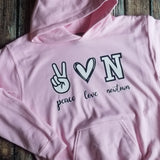 Peace, Love, Customized Hoodie